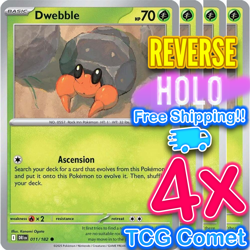 [4x Playset] Dwebble 011/182 SV10: Destined Rivals (DRI) Pokemon TCG *RH* - Image 1