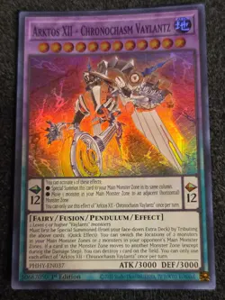YuGiOh! - Arktos XII - Chronochasm Vaylantz PHHY-EN037 Super Rare 1st Edition NM - Image 1