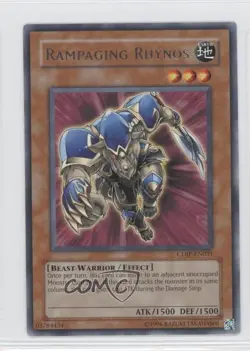 Rampaging Rhynos Unlimited YuGiOh Cyberdark Impact #CDIP-EN031 2006 0b5 - Image 1