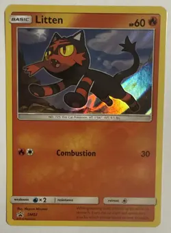 Litten Black Star Promo SM02 HOLO Pokemon Card 2016 EXCELLENT CONDITION NM - Image 2
