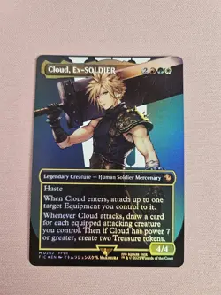 MTG - Cloud, Ex-SOLDIER Borderless Commander: Final Fantasy Foil #202 - Image 1