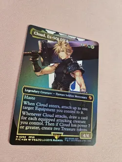MTG - Cloud, Ex-SOLDIER Borderless Commander: Final Fantasy Foil #202 - Image 2