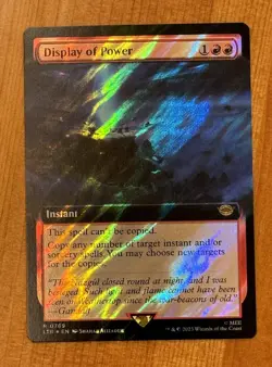 Display of Power, R 0769, NM Extended Surge Foil, MTG LotR Lord Rings Cards LTR - Image 1