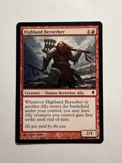 Highland Berserker - MTG Zendikar - NM - Image 1