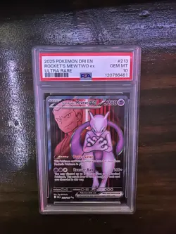 2025 Pokemon Rocket’s Mewtwo ex Ultra Rare #213 PSA 10 GEM MINT DRI EN - Image 1