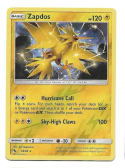 Zapdos 24/68 Hidden Fates Reverse Holo Pokemon TCG - NM - Image 1
