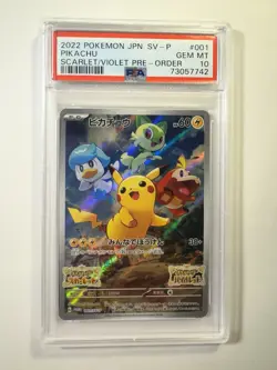 2022 Pokemon JPN SV-P Pikachu Scarlet/Violet Pre-Order 001/Sv-p (PSA 10) - Image 1