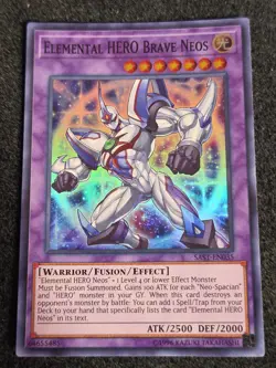 Yugioh Elemental HERO Brave Neos SAST-EN035 Super Rare LP - Image 1