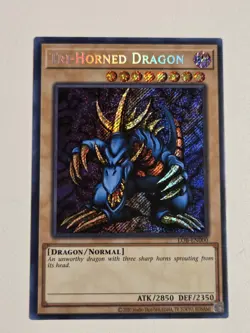 Tri-Horned Dragon LOB-EN000 25th Anniversary Yugioh Secret Rare Unlimited Mint - Image 1