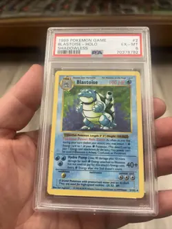 1999 Pokemon TCG Base Set Shadowless Blastoise Holo Rare Card 2/102 - PSA 6 NICE - Image 1