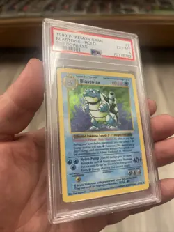 1999 Pokemon TCG Base Set Shadowless Blastoise Holo Rare Card 2/102 - PSA 6 NICE - Image 2