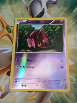 Venipede 52/114 Reverse Holo Black & White Pokemon Card NM Mint - Image 1