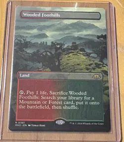 Wooded Foothills - Borderless MH3 #361 Rare LP Non-Foil - MTG Magic Fetch Land - Image 1