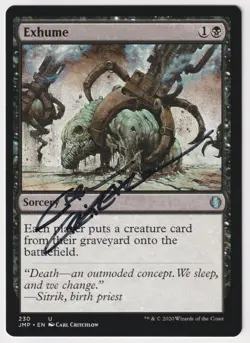 Signed Exhume Proof LP Jumpstart Artist Carl Critchlow 2020 WOTC MTG Magic AP! - Image 1