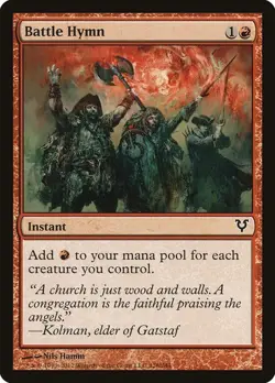 MTG Magic the Gathering Battle Hymn (128/252) Avacyn Restored NM or LP Red POD - Image 1
