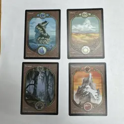 MTG - Unglued Set - Land, Lot Of 4 Island, plains, Swamp, And Mountain - Image 1