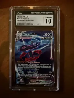 CGC 10 - Inteleon VMAX Fusion Strike 266/264 Holo Secret Rare Pokemon TCG - Image 1