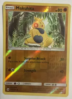 Makuhita 67/149 Rev Reverse Holo Sun & Moon Base SM Pokemon TCG Card NM - Image 1