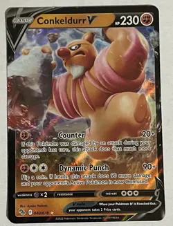 Conkeldurr V 040/078 Pokemon GO Ultra Rare Holo Pokemon TCG Card NM - Image 1