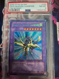 Yugioh - PSA 8 Gaia The Dragon Champion | LOB-125 | Secret Rare | Unlimited - Image 1
