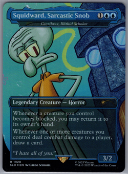 FOIL - MTG Squidward, Sarcastic Snob - Grazilaxx, Illithid Scholar - Secret Lair - Image 1