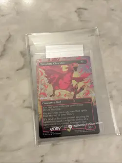 Traveling Chocobo (Borderless) (Neon Ink Pink) Final Fantasy Foil MtG FF magic - Image 1