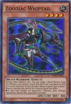 Yugioh! MP Zoodiac Whiptail - RATE-EN016 - Super Rare - Unlimited Edition Modera - Image 1