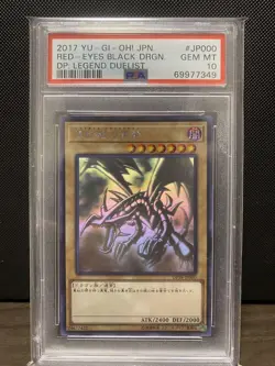 YuGiOh Red Eyes Black Dragon Holographic Rare PSA10 Collectors Card - Image 1