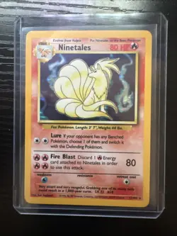 Ninetales Holo Unlimited Rare Pokemon TCG Card 12/102 Base Set - Image 1