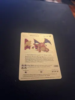 Pokemon Gold Foil Fan Art Card Charizard Hp 120 Classic Style 4/102* - Image 2