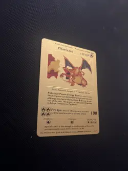Pokemon Gold Foil Fan Art Card Charizard Hp 120 Classic Style 4/102* - Image 3