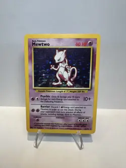 Pokemon TCG Mewtwo Base Set Holo Rare Card 10/102 Vintage NM/LP - Image 1