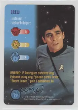 1996 Star Trek - The Card Game Crew Lieutenant Esteban Rodriquez - Image 1