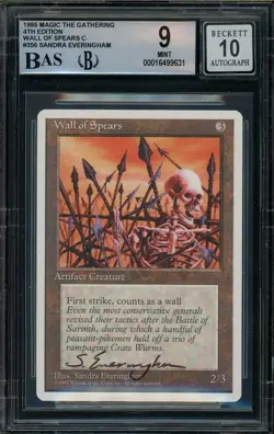 1995 MTG 4th Edition #356 Wall of Spears Sandra Everingham Signed BGS 9 AUTO 10 - Image 1