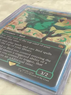 MTG Traveling Chocobo (Borderless) (Neon Ink Green) Final Fantasy Foil FIN 0551d - Image 2