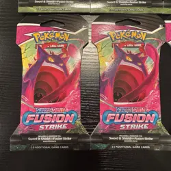 LOT OF 6 - NEW Pokemon TCG Sword & Shield Fusion Strike Sleeved Booster Packs! - Image 2