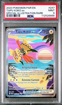 Pokemon - Tapu Koko ex - 247/182 Scarlet & Violet Paradox Rift SIR MINT PSA 9 - Image 1