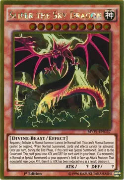 Yugioh! MP Slifer the Sky Dragon - MVP1-ENG57 - Gold Rare - 1st Edition Moderate - Image 1