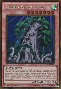Yugioh! MP Sylvan Sagequoia - PGL2-EN040 - Gold Rare - 1st Edition Moderately Pl - Image 1
