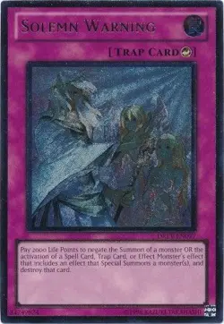 Yugioh! MP Solemn Warning - DREV-EN077 - Ultimate Rare - Unlimited Edition Moder - Image 1