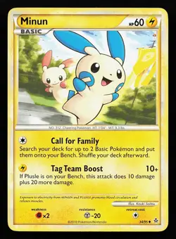 Minun 34/95 Uncommon Unleashed Pokemon Card - Image 1
