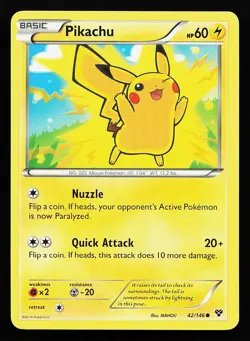 Pikachu 42/146 Common XY Base Set Pokemon Card - Image 1