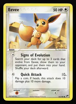 Eevee 63/100 Common EX Battle Stadium Pokemon Card - Image 1