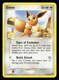 Eevee 63/100 Common EX Battle Stadium Pokemon Card - Image 1