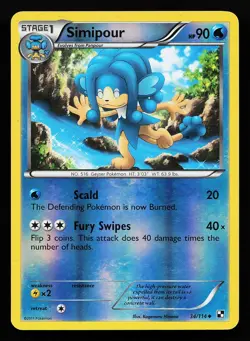 Simipour 34/114 Reverse Holo Black & White Pokemon Card - Image 1