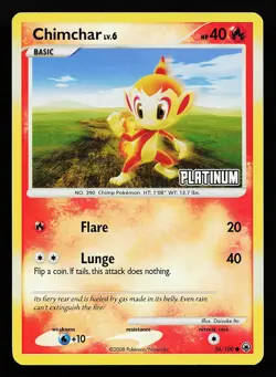 Chimchar 56/100 Holo STAMPED Burger King Promo Pokemon Card - Image 1