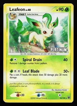 Leafeon 24/100 Holo STAMPED Burger King Promo Pokemon Card - Image 1