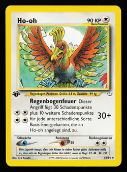 Ho-oh 18/64 Rare GERMAN 1st Edition Neo Revelation Pokemon Card - Image 1