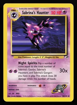 Sabrina's Haunter 58/132 Uncommon Gym Heroes Pokemon Card - Image 1