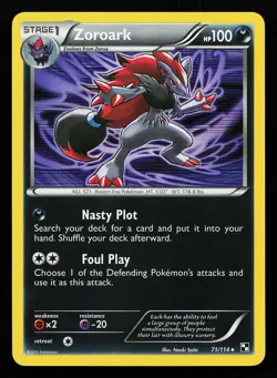 Zoroark 71/114 Holo Rare Black & White Pokemon Card - Image 1